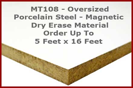 Custom cut oversize porcelain steel magnetic white dry erase board up to 5 feet x 16 feet