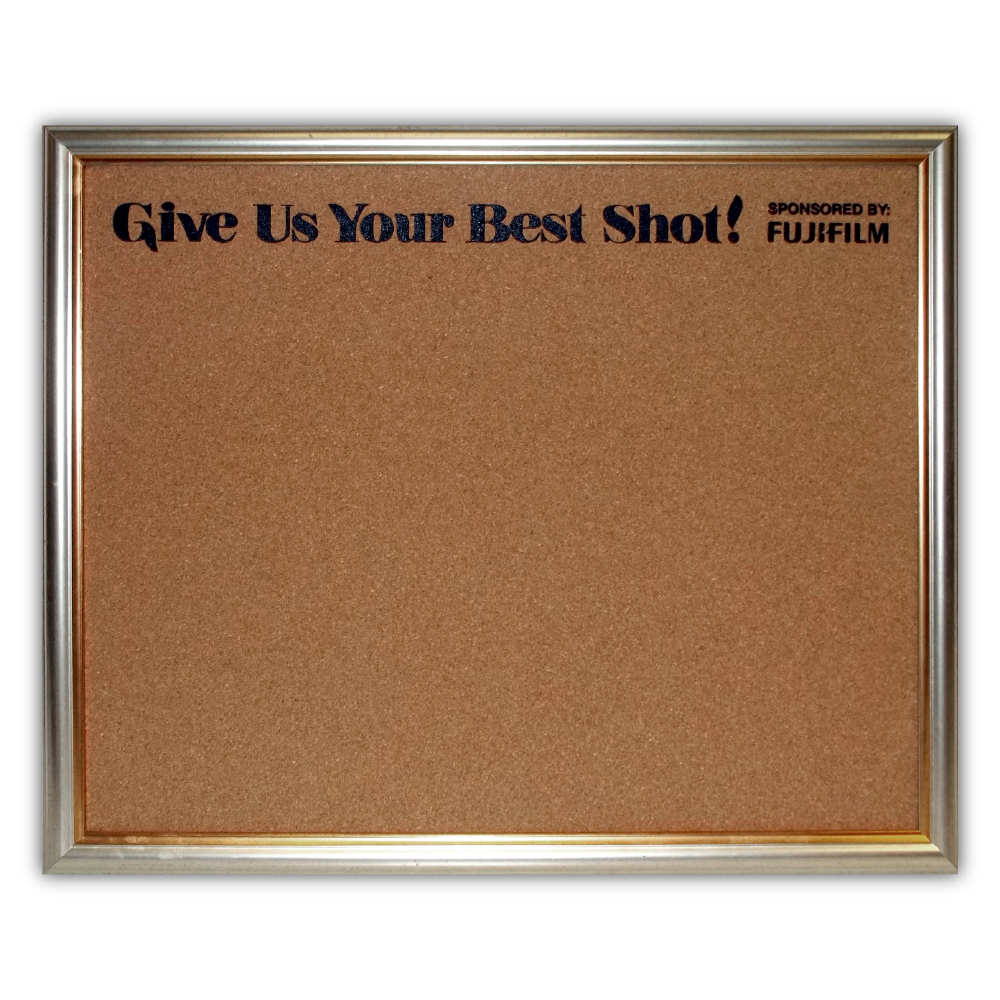 Custom printed cork board with a company message