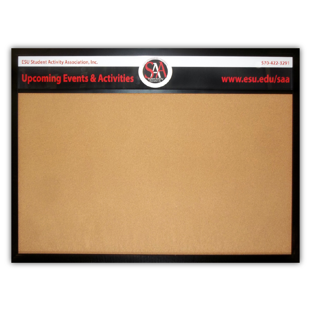Ccustom header bulletin boards- chalk boards and white boards - use your logo and text - any size