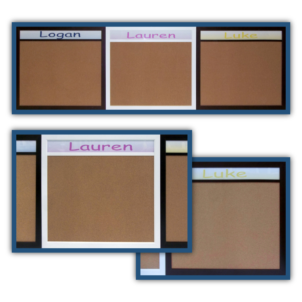 Ccustom header bulletin boards- chalk boards and white boards - use your logo and text - any size