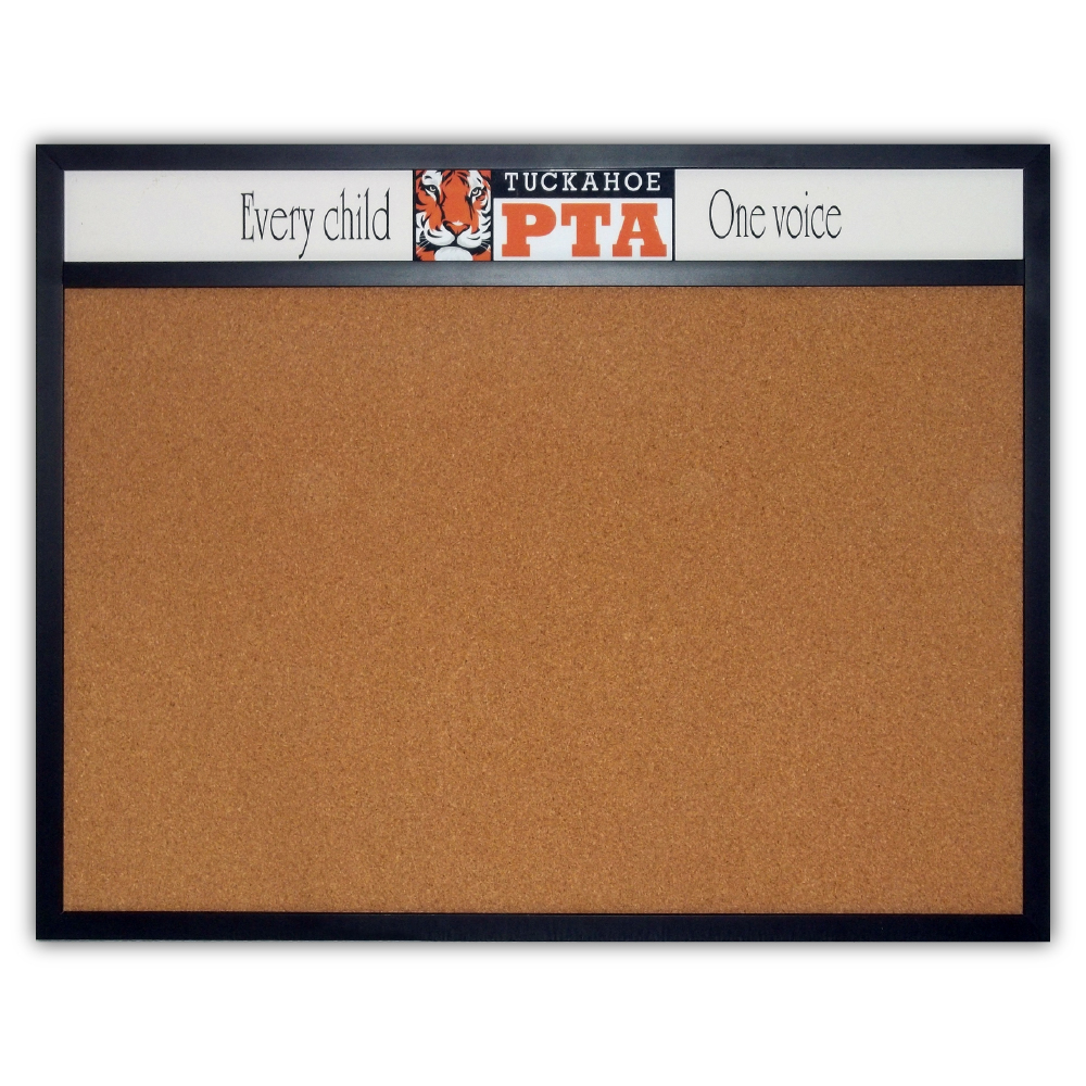 Ccustom header bulletin boards- chalk boards and white boards - use your logo and text - any size