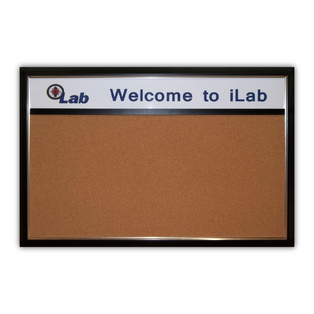 Ccustom header bulletin boards- chalk boards and white boards - use your logo and text - any size