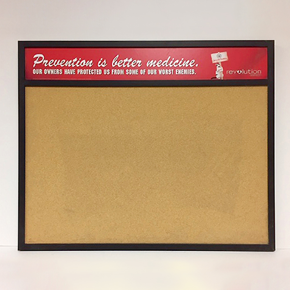 Ccustom header bulletin boards- chalk boards and white boards - use your logo and text - any size