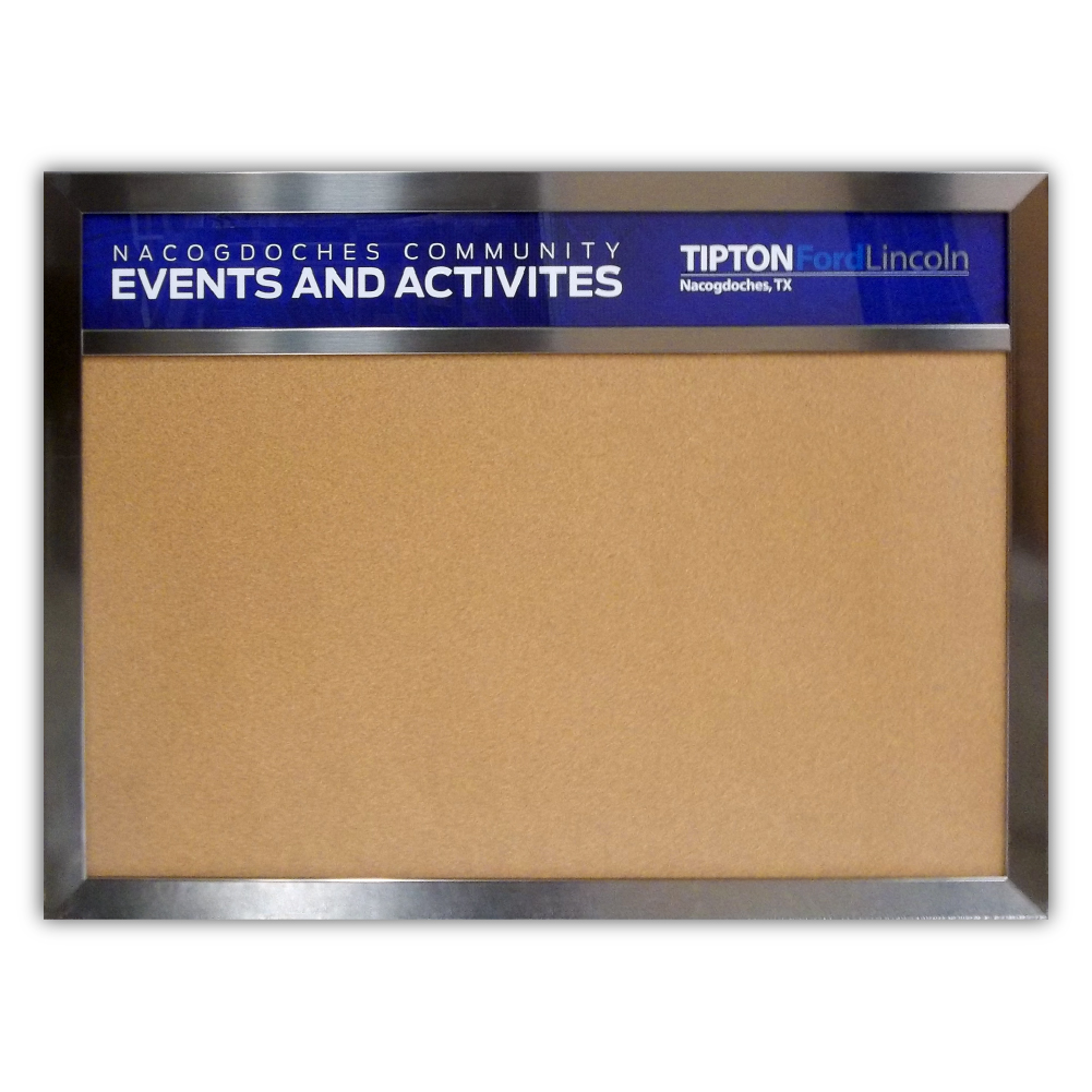 Ccustom header bulletin boards- chalk boards and white boards - use your logo and text - any size