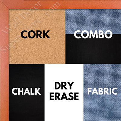 BB1540-12 Thin Metal Deep Orange Custom Cork Chalk or Dry Erase Board Small To Large