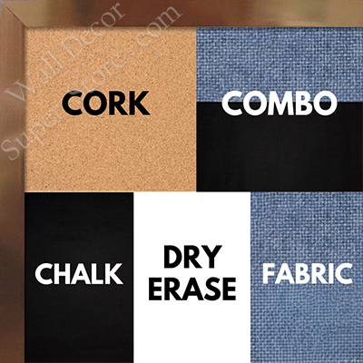 BB1540-5 Thin Metal Bright Bronze Custom Cork Chalk or Dry Erase Board Small To Large