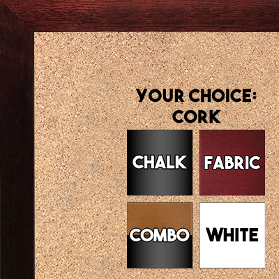 BB1544-7 Mahogany - 3/4 Inch Wide X 1 1/4 Inch High - Small Custom Cork Chalk Dry Erase